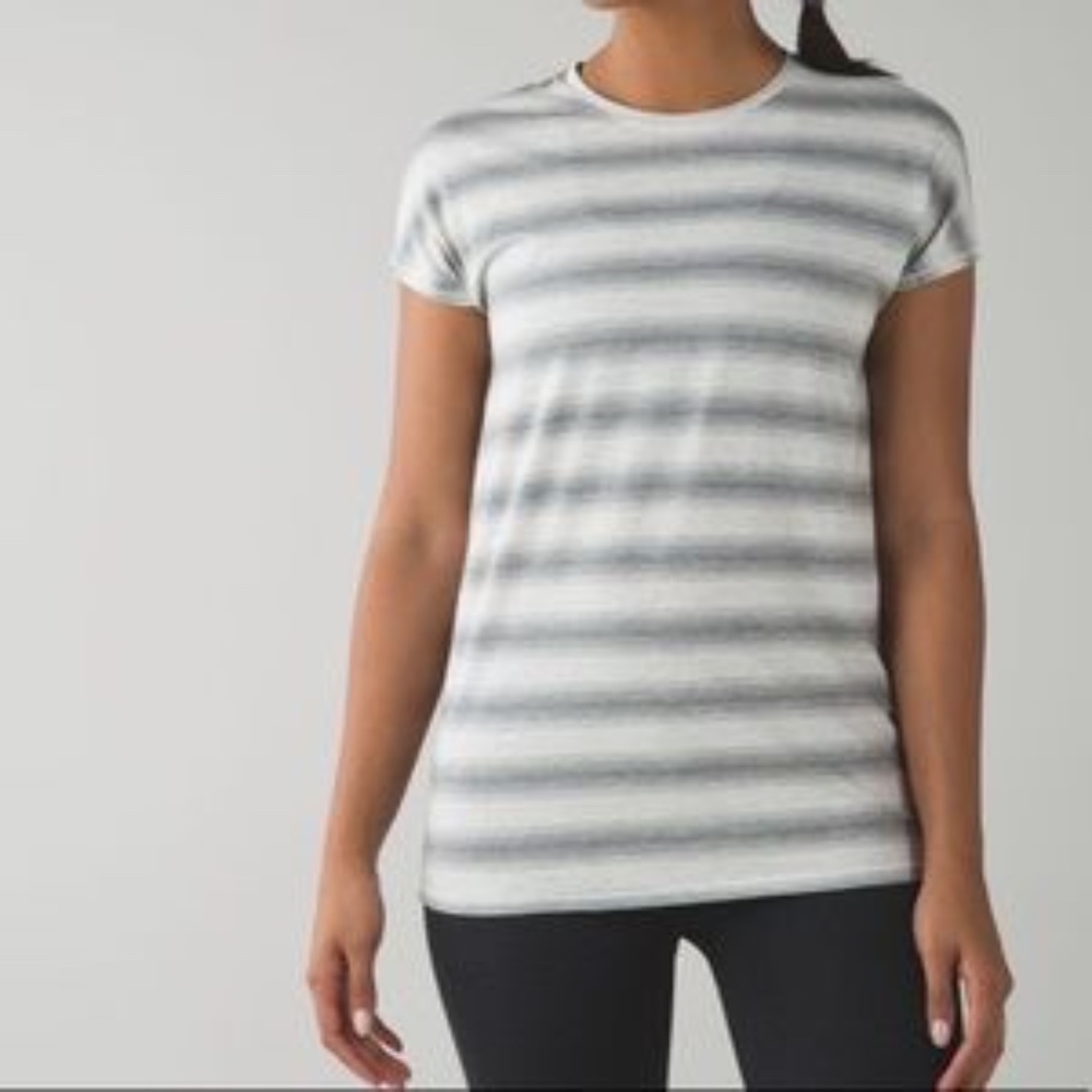 Lululemon striped short sleeve shirt, size 4